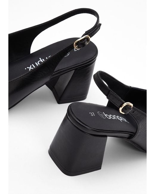 bonprix White Sling Pumps Aus Leder