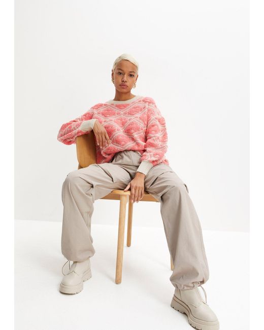 bonprix Red Boxy-Strickpullover