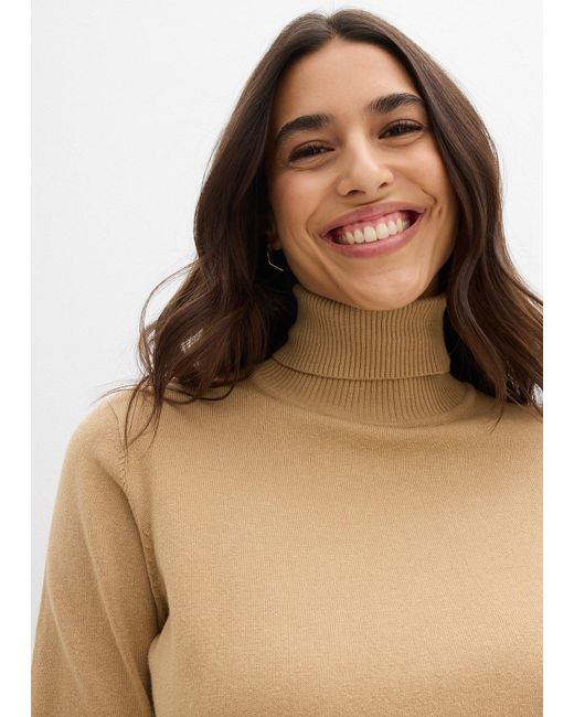 bonprix Natural Basic Rollkragenpullover