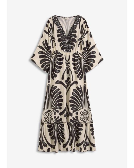 bonprix White Maxikleid Aus Fließender Viskose