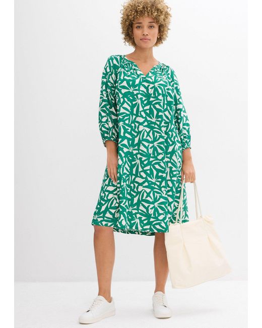 bonprix Green Kleid Aus Fließender Viskose