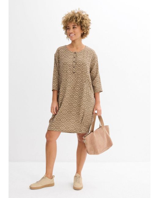 bonprix Natural Kleid Aus Musselin