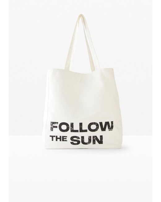 Borsa Shopper Di Tela di bonprix in White