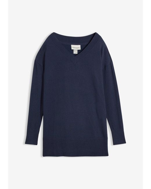 Pull Long bonprix en coloris Blue