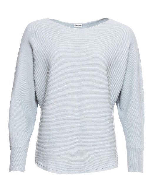 Pull Côtelé Oversize bonprix en coloris Blue