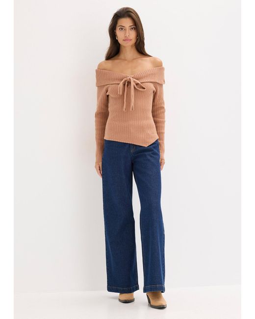 bonprix Brown Ripp-Pullover