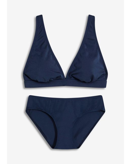 Bikini Lucido (Set 2 Pezzi) di bonprix in Blue