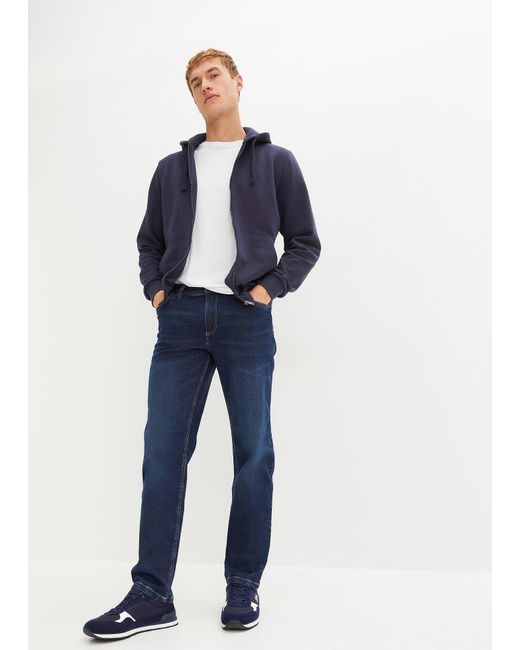 bonprix Regular Fit Stretch-Jeans, Straight in Blue für Herren