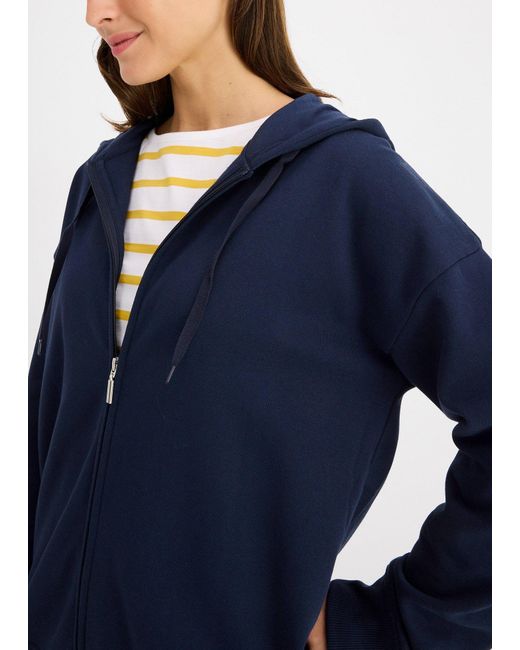 Felpa Lunga Con Zip di bonprix in Blue