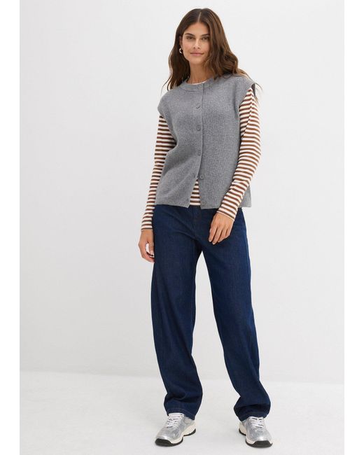 bonprix Gray Grobstrick-Pullunder