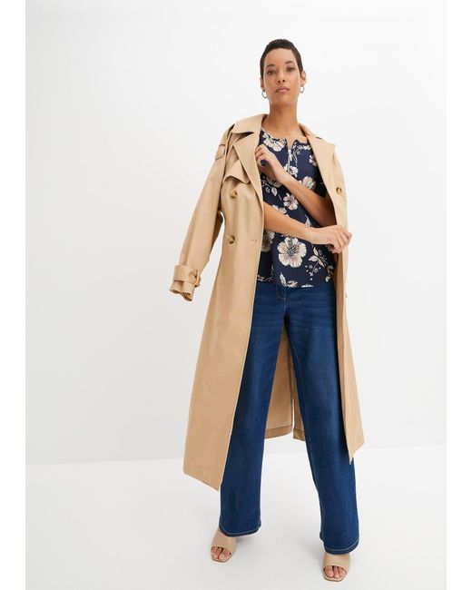 Maglia Con Zip di bonprix in Blue