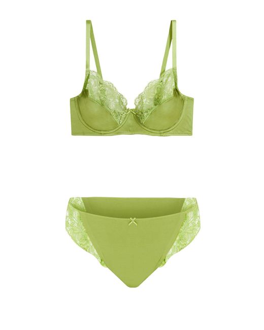 Reggiseno Con Ferretto E Slip (Set 2 Pezzi) di bonprix in Green