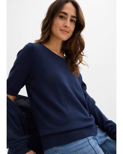 bonprix Blue Feinstrickpullover