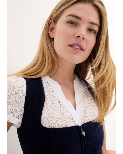 bonprix Blue Dirndl Mit Samt