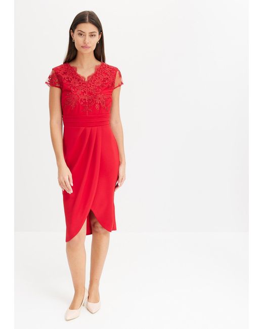 bonprix Red Minikleid Mit Spitze