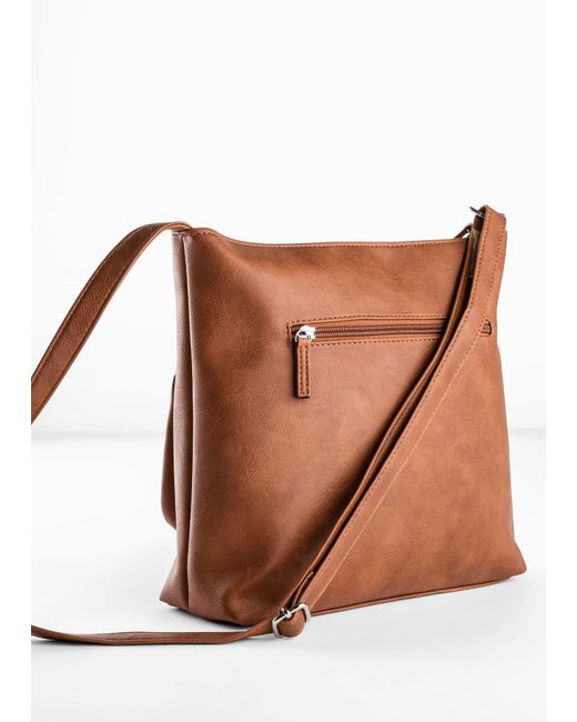 Borsa A Tracolla Con Tasca Esterna Decorativa di bonprix in Brown