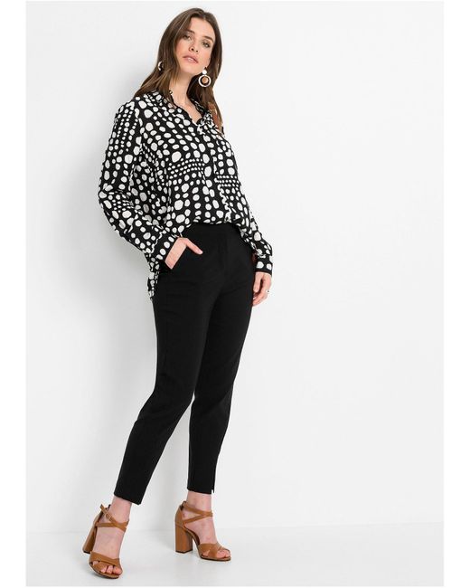 Camicetta Lunga Fantasia di bonprix in Black