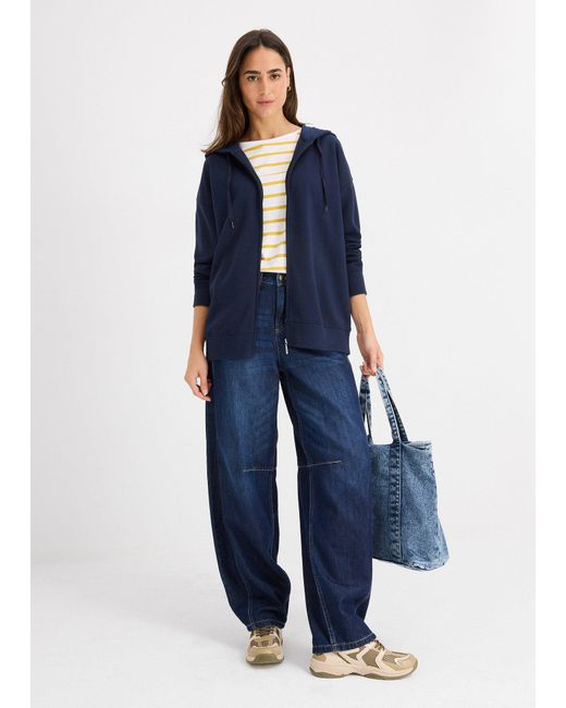 Felpa Lunga Con Zip di bonprix in Blue
