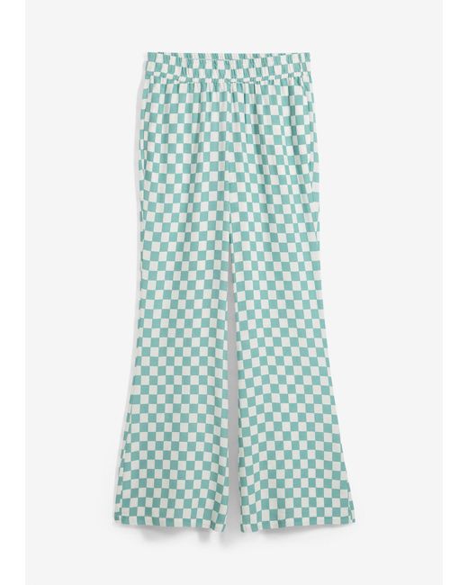 bonprix Green Karierte Marlenehose Aus Fließender Viskose