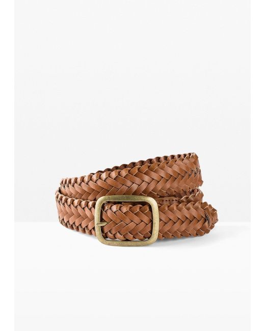 bonprix Brown Flechtgürtel Mit Eckiger Schließe