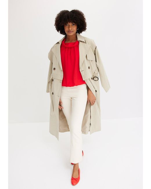 bonprix Natural Trenchmantel Mit Abnehmbaren Ärmeln Und Unterteil