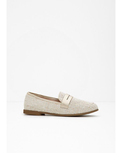 bonprix White Loafer Mit Metallic-Details