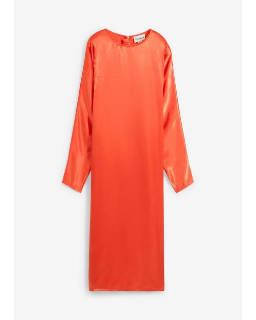 bonprix Red Midikleid Mit Fledermausärmeln Aus Fließendem Satin