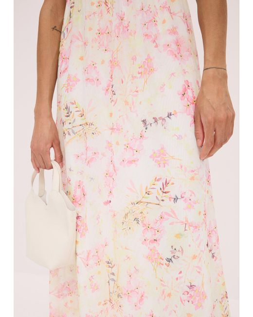 bonprix Pink Bedrucktes Mesh-Maxikleid