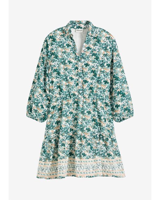 bonprix Green Kleid Im Leinen-Look