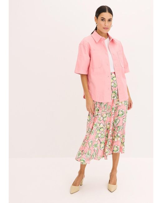 bonprix Pink Hemdjacke Mit Kurzem Ärmel