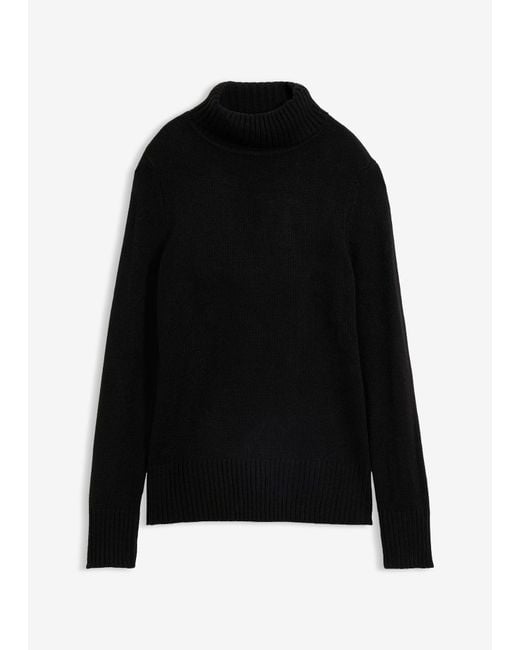 bonprix Fijn Gebreide Basic Coltrui in het Black