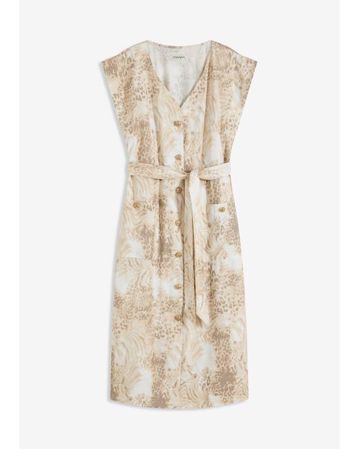 bonprix Natural Viskose-Kleid Mit Bindeband (2-Tlg.Set)