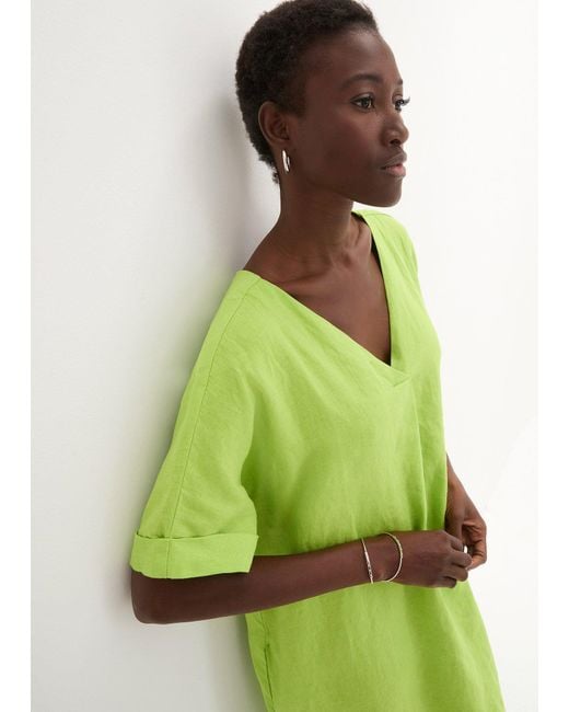 bonprix Green Kaftan-Kleid Aus Reinem Leinen