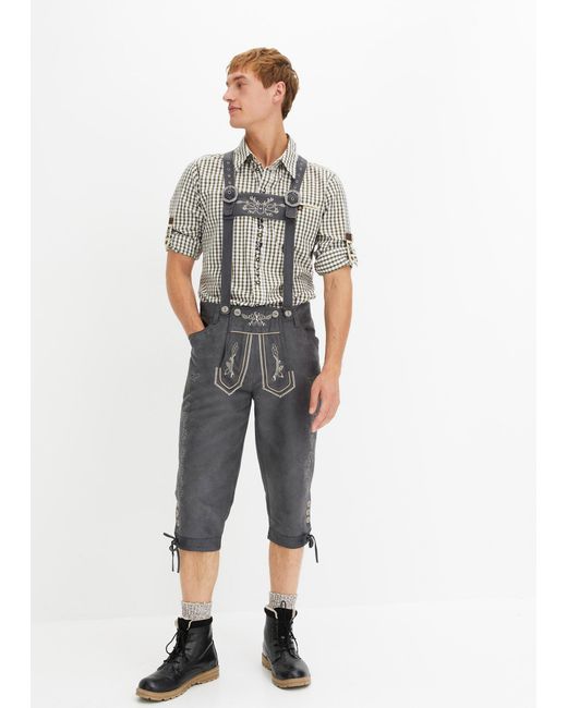 Pantaloni Bavaresi Al Ginocchio di bonprix in Gray da Uomo