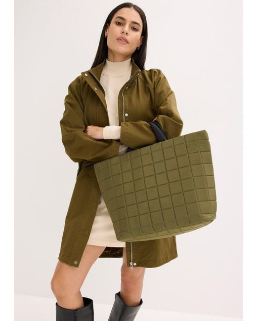 bonprix Green Shopper Gesteppt