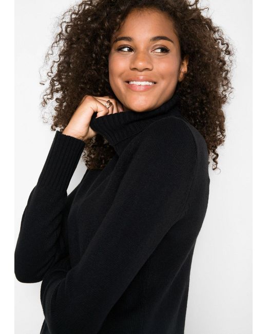 bonprix Black Basic Rollkragenpullover