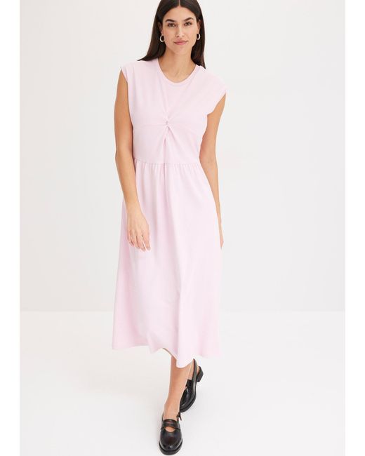 bonprix Pink Ausgestelltes Jerseykleid Mit Twistdetail