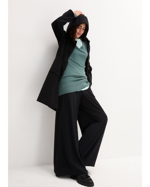 bonprix Green Feinstrick Longpullover Mit V-Ausschnitt