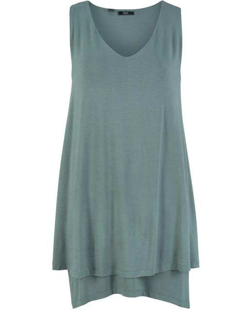 bonprix Green Doppellagiges Long-Top Aus Viskose-Mix