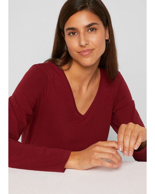 Maglia A Maniche Lunghe Aderente (Pacco Da 2) di bonprix in Red