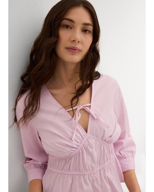 Blusa Arricciata Con Cuciture Elasticizzate di bonprix in Pink