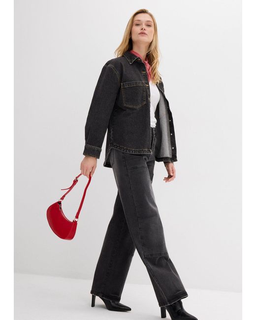 bonprix Black Jeanshemd, Oversized