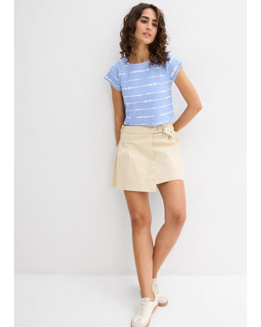 Maglia Cropped A Costine di bonprix in Blue