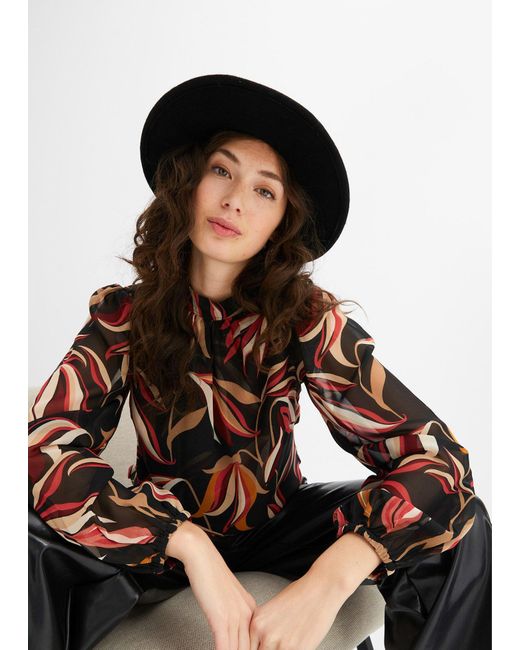 bonprix Red Chiffonbluse Mit Ballonärmeln