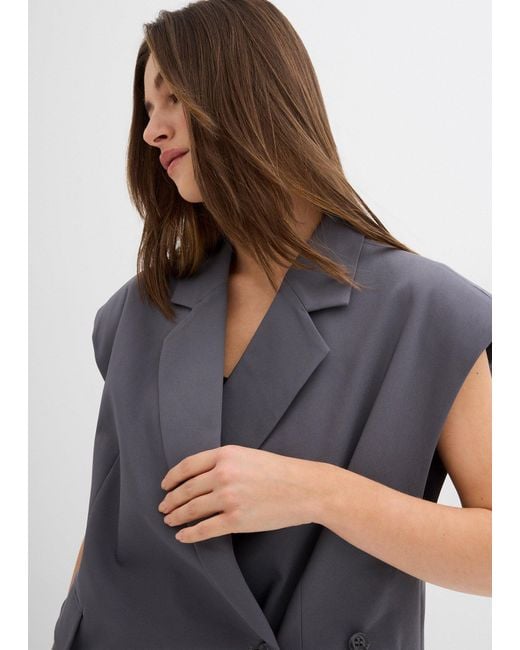 bonprix Gray Longweste Mit Schulterpolstern