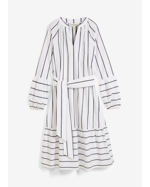 Abito Midi A Righe di bonprix in White
