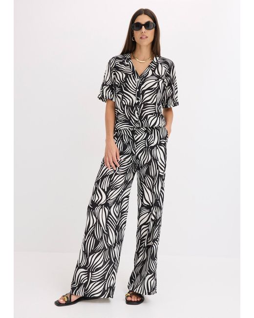 bonprix Gray Kurzarmbluse