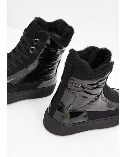 bonprix Black Gefütterte Schnürboots
