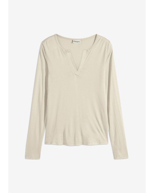 bonprix White Henleyshirt Aus Softer Viskose