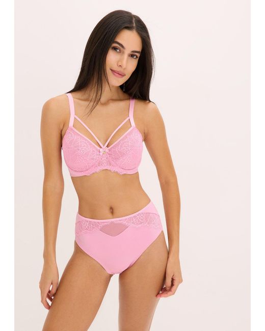 bonprix Pink Minimizer-Bh Mit Zarter Spitze